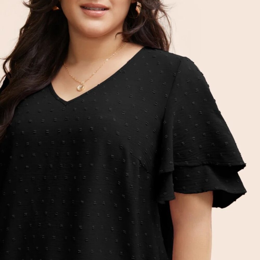 Bloomchic Swiss Dot Blouse - 6X / 30 - Picture 3 of 5